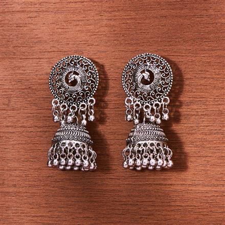 Jhumki With Oxidised Plating