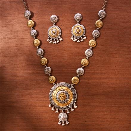 Oxidised Classic Necklace With 2 Tone Plating