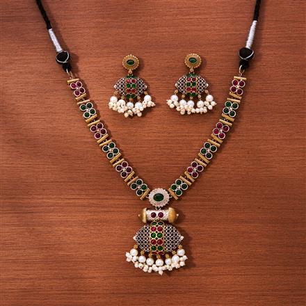 Oxidised Classic Necklace With 2 Tone Plating