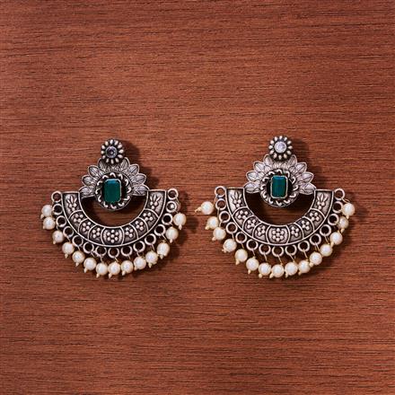 Chand Earring With Oxidised Plating