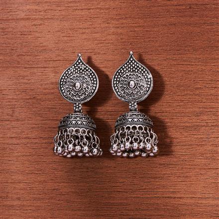 Jhumki With Oxidised Plating