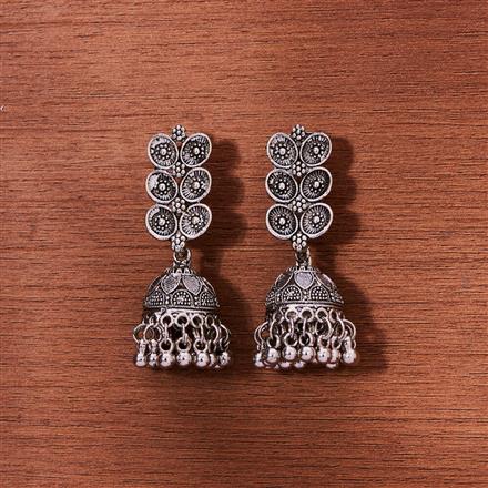 Jhumki With Oxidised Plating