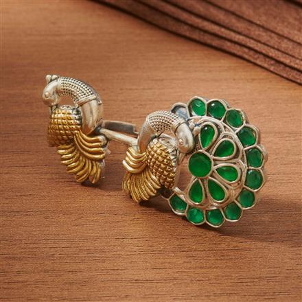 Oxidised Peacock Ring With 2 Tone Plating