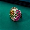 Oxidised Peacock Ring With 2 Tone Plating