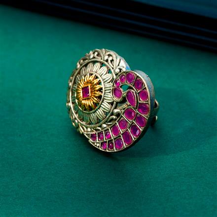Oxidised Peacock Ring With 2 Tone Plating