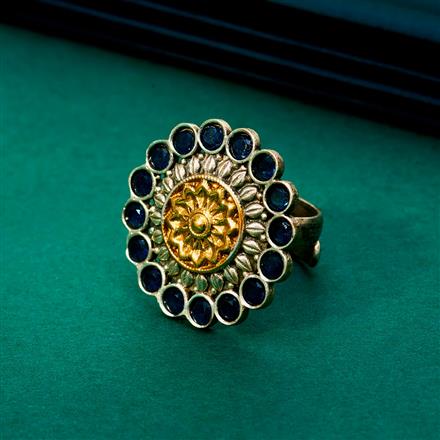 Oxidised Delicate Ring With 2 Tone Plating