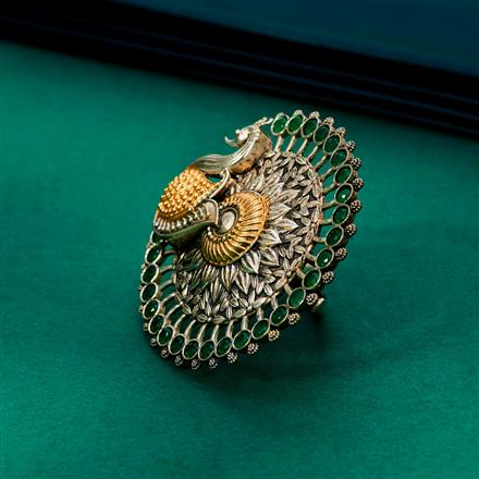 Oxidised Adjustable Ring With 2 Tone Plating
