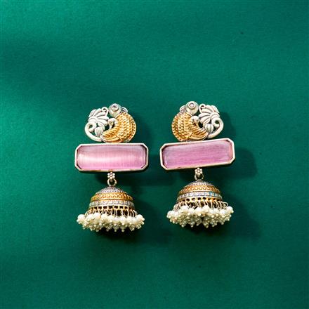 Oxidised Jhumki With 2 Tone Plating