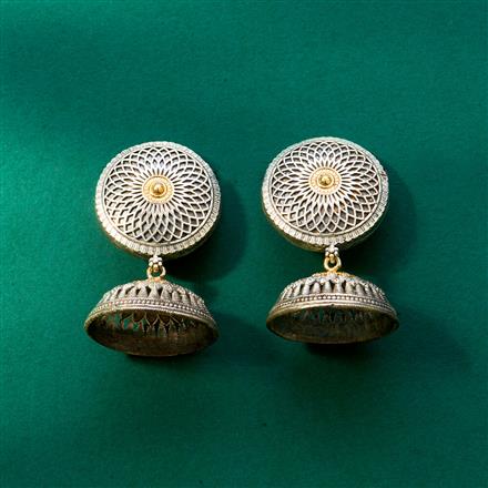 Oxidised Jhumki With 2 Tone Plating