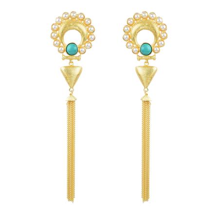Indo Western Long Earring with gold plating