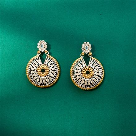 Oxidised Classic Earring With 2 Tone Plating