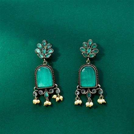Pearl Earring With Oxidised Plating