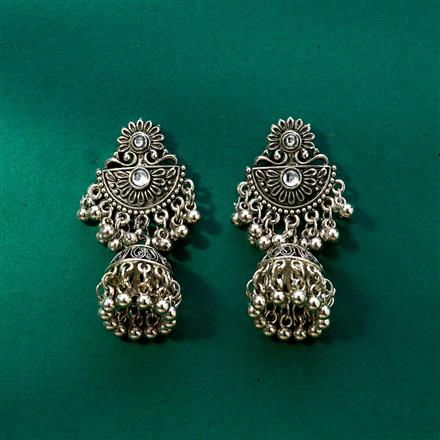 Jhumki With Oxidised Plating