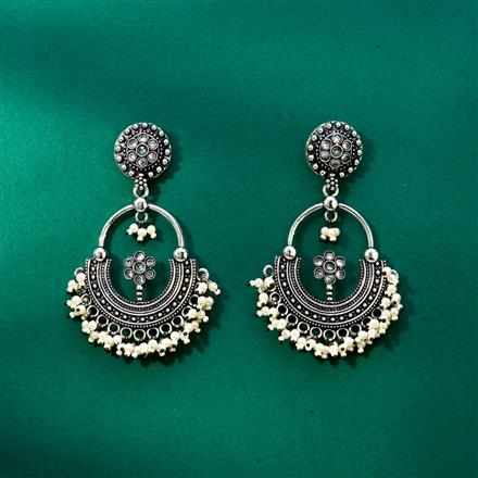 Chand Earring With Oxidised Plating