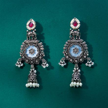 Jhumki With Oxidised Plating