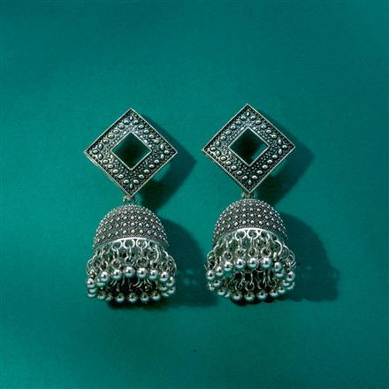 Jhumki With Oxidised Plating