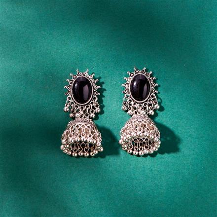 Jhumki With Oxidised Plating