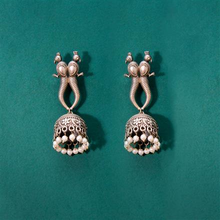 Jhumki With Oxidised Plating