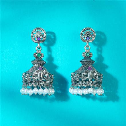 Jhumki With Oxidised Plating