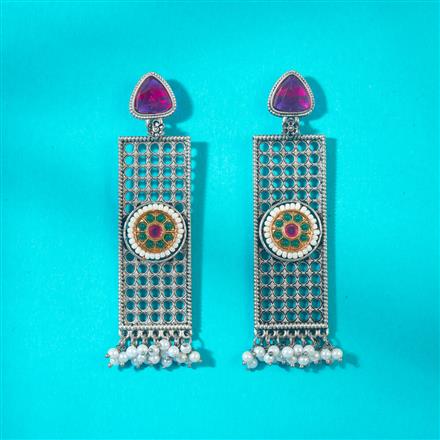 Classic Earring With Oxidised Plating