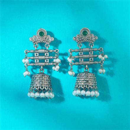 Jhumki With Oxidised Plating