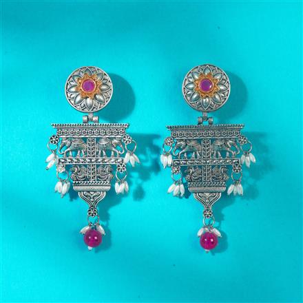 Oxidised Classic Earring With 2 Tone Plating