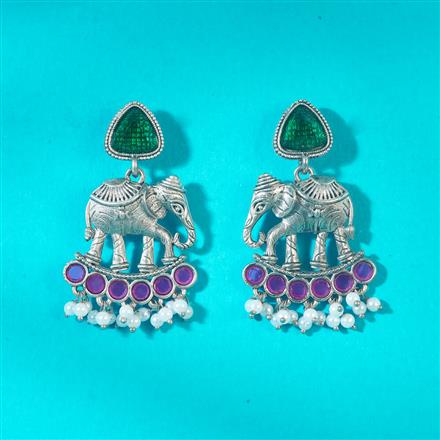 Classic Earring With Oxidised Plating
