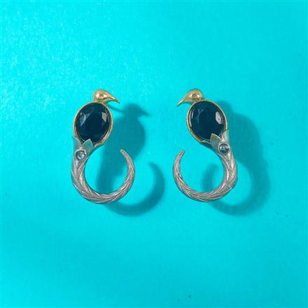 Oxidised Classic Earring With 2 Tone Plating