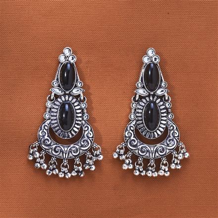 Chand Earring With Oxidised Plating