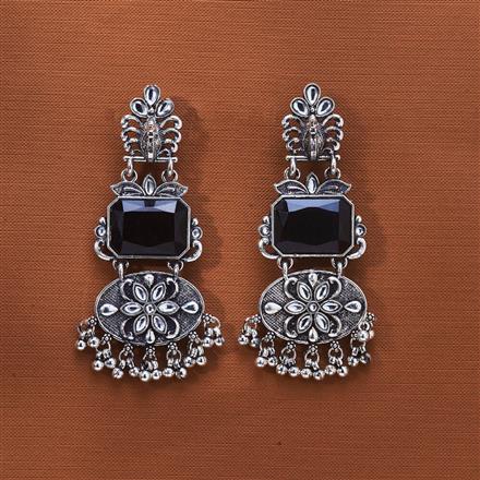 Peacock Earring With Oxidised Plating