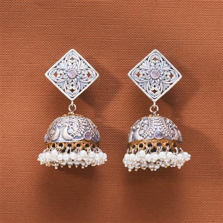 Oxidised Jhumki With 2 Tone Plating