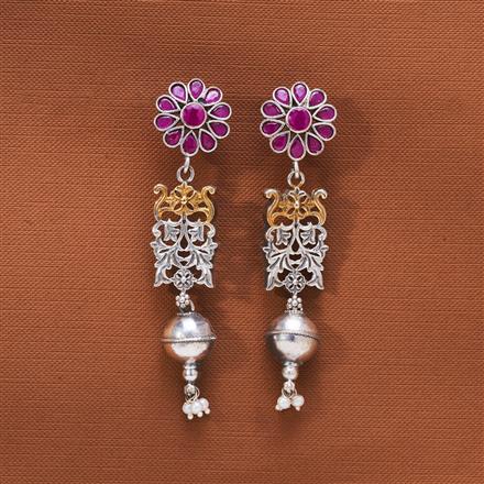 Oxidised Classic Earring With 2 Tone Plating