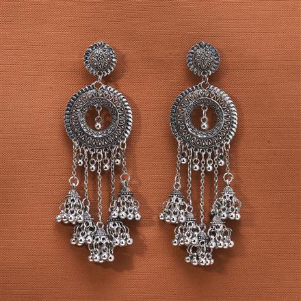 Jhumki With Oxidised Plating
