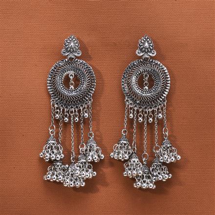 Jhumki With Oxidised Plating