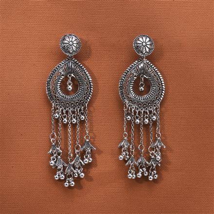 Jhumki With Oxidised Plating