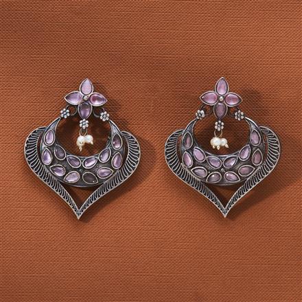 Pearl Earring With Oxidised Plating