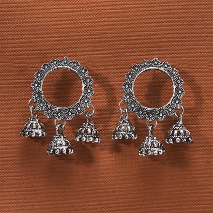 Jhumki With Oxidised Plating