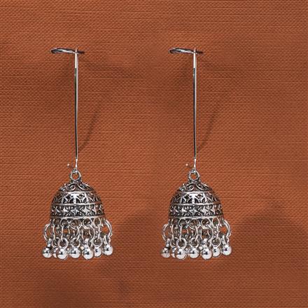 Jhumki With Oxidised Plating
