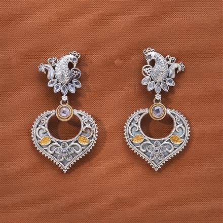 Oxidised German Silver Earring With 2 Tone Plating