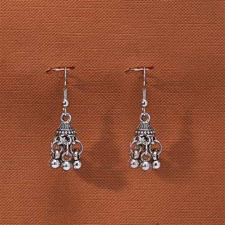 Jhumki With Oxidised Plating