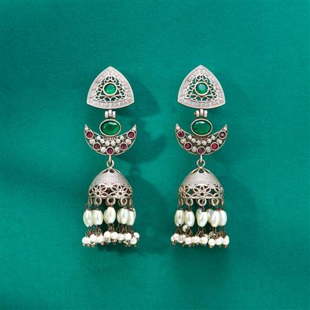 Jhumki With Oxidised Plating