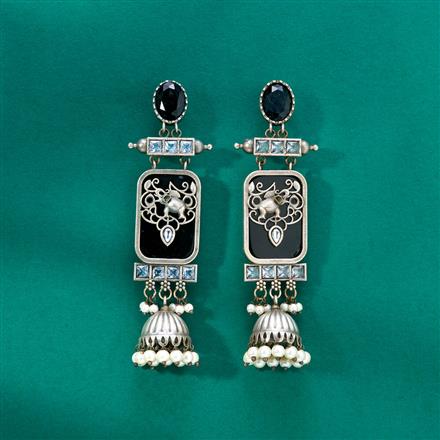 Jhumki With Oxidised Plating