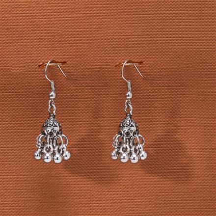 Jhumki With Oxidised Plating