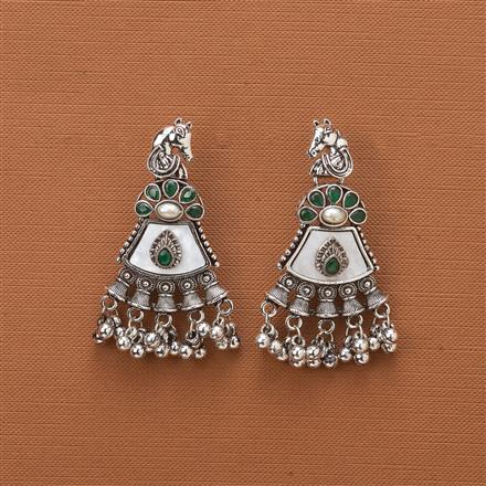 Mother Of Pearl Earring With Oxidised Plating