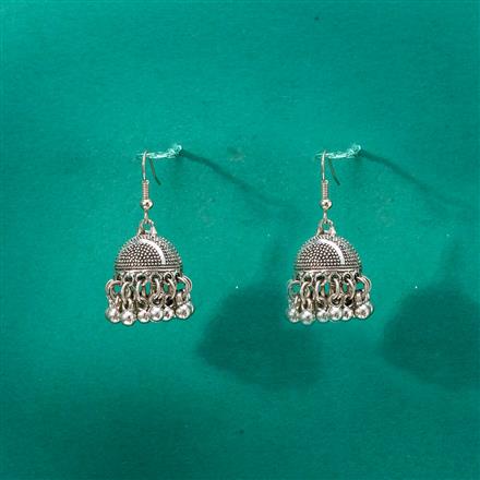 Jhumki With Oxidised Plating