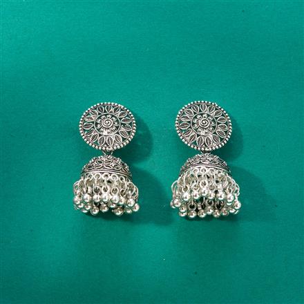 Jhumki With Oxidised Plating
