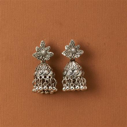 Jhumki With Oxidised Plating