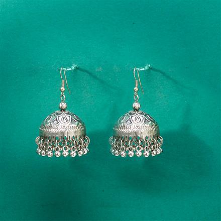 Jhumki With Oxidised Plating