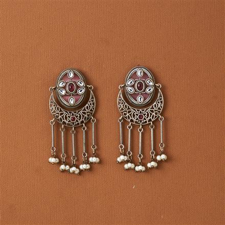 Chand Earring With Oxidised Plating