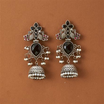 Jhumki With Oxidised Plating